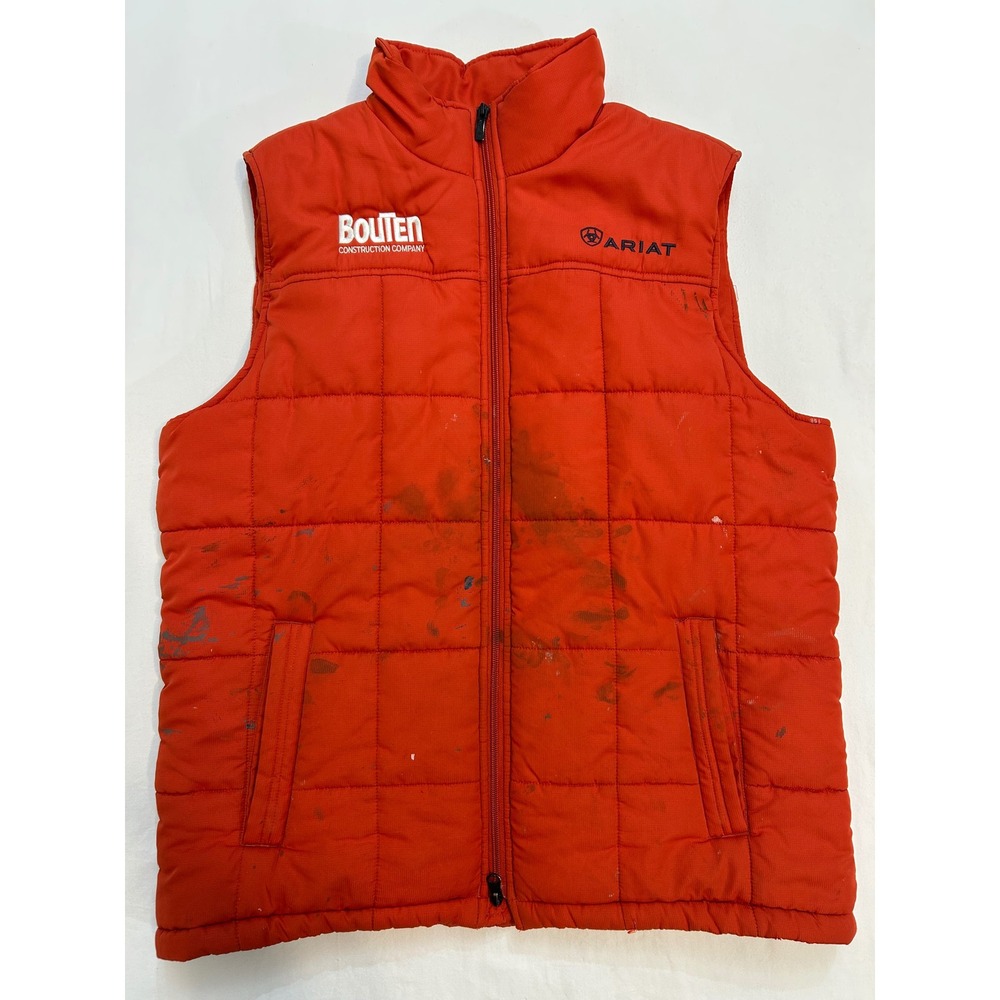 Thrashed Ariat Grungecore Distressed Mens Insulated Quilted Vest Orange Size L